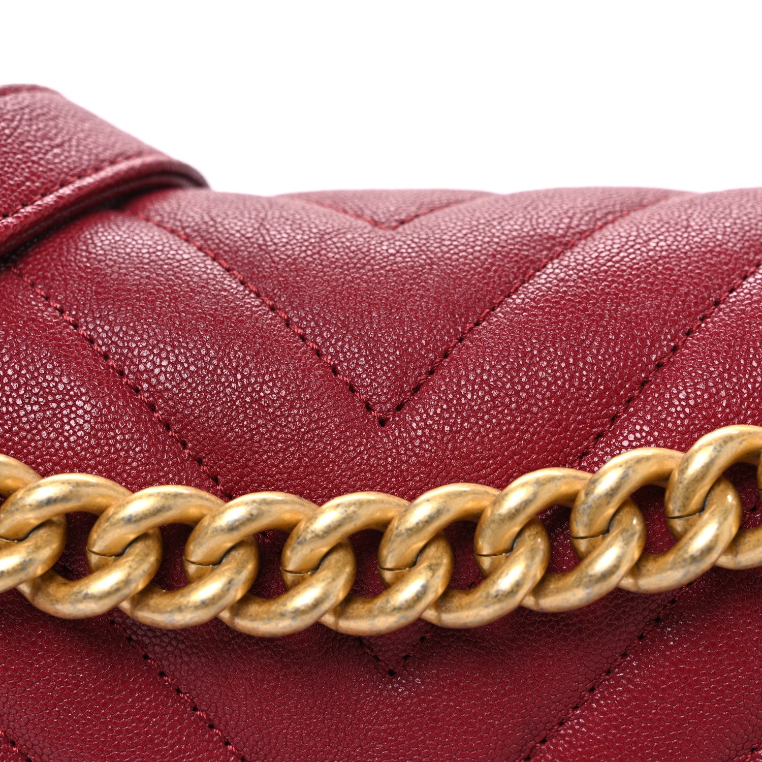 Chanel Caviar Chevron Quilted New Medium Boy Flap Red 8 of 10