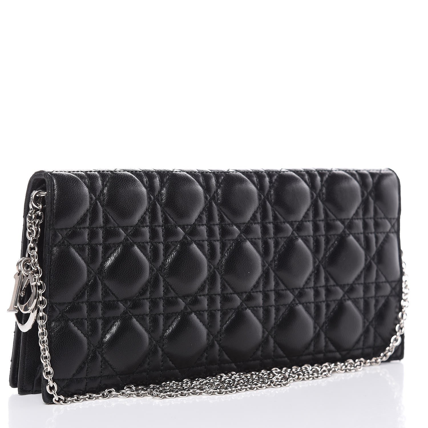Christian Dior Lambskin Cannage Lady Dior Convertible Clutch Black 3 of 11