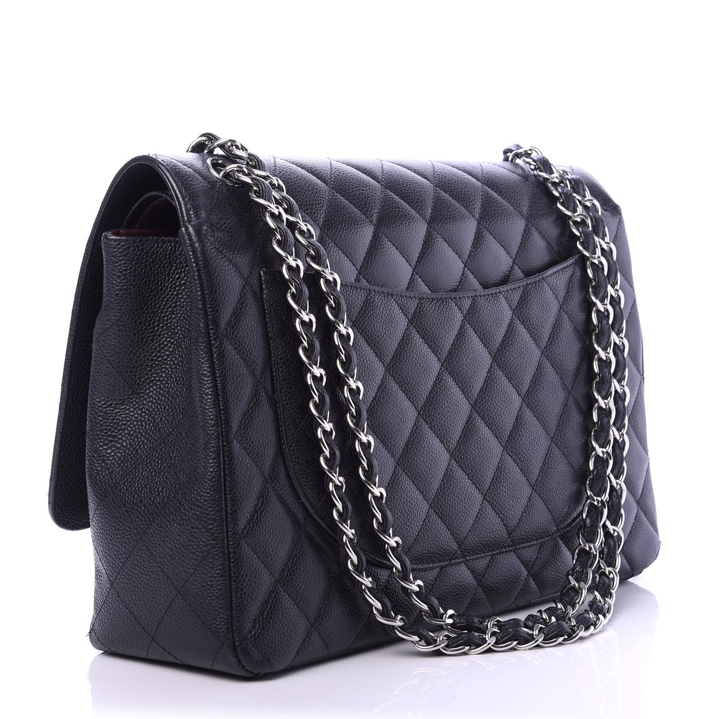 Caviar Quilted Maxi Double Flap Black
