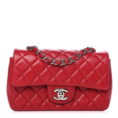 Chanel Lambskin Quilted Mini Rectangular Flap Red 1 of 4