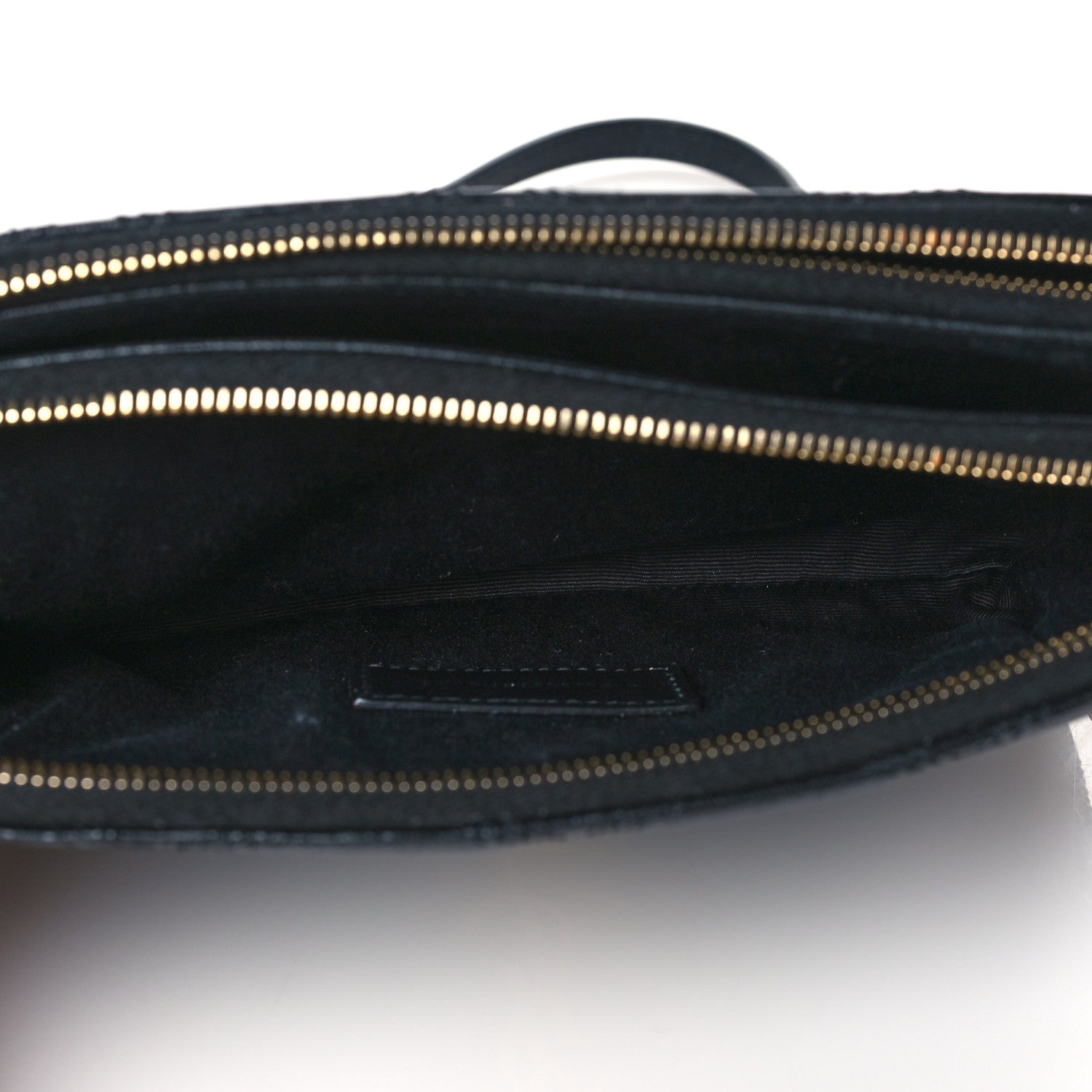 Saint Laurent Grained Lambskin Quilted Mini Becky Double Zip Bag Black 7 of 13
