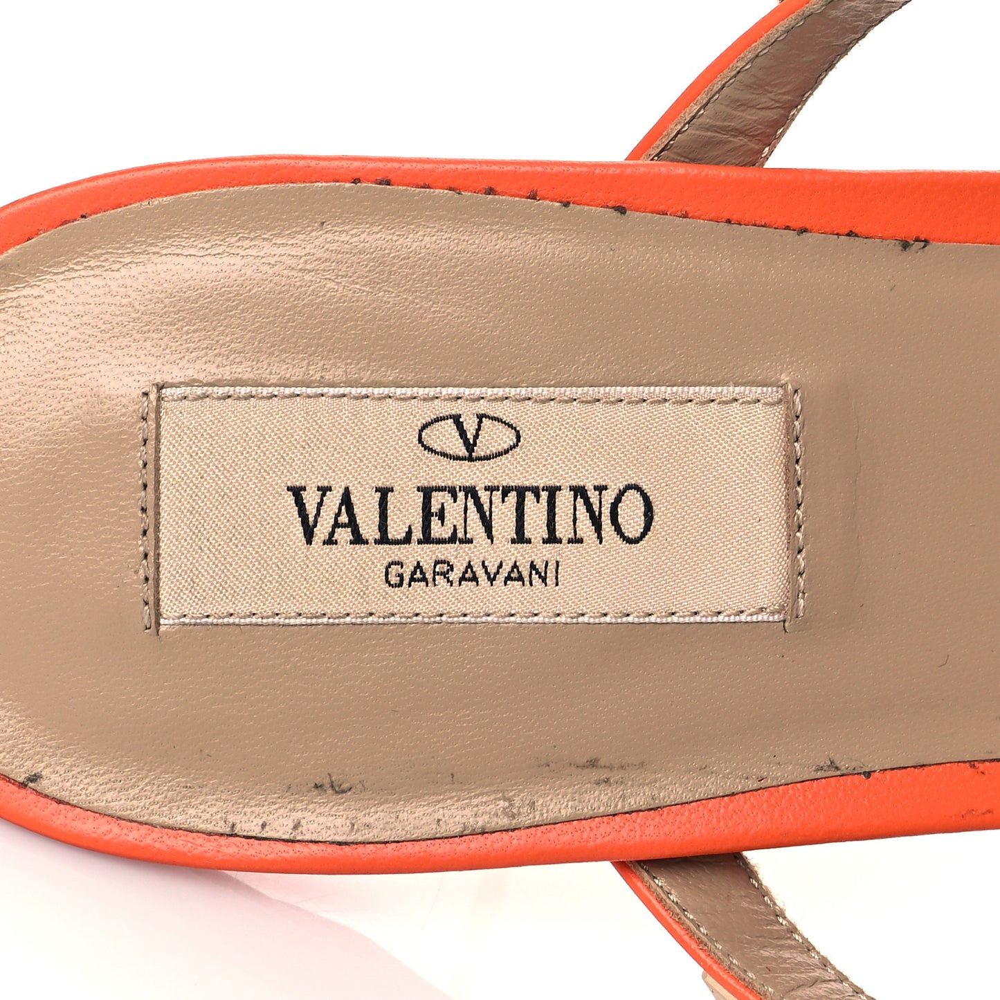 Calfskin Rockstud 50mm Flip Flop Thong Sandals 41 Orange Zest