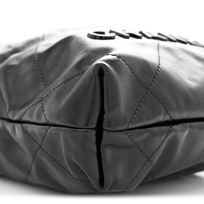 Chanel Shiny Calfskin Quilted Mini Chanel 22 So Black 9 of 11