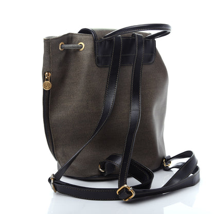 Fendi Coated Canvas Drawstring Backpack Tobacco 2 of 6