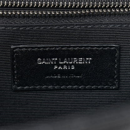 Saint Laurent Calfskin Mixed Matelasse Triquilt Large Monogram Satchel Black 5 of 9
