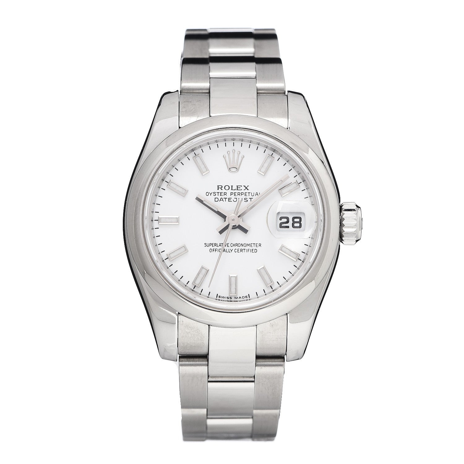 Rolex Stainless Steel 26mm Oyster Perpetual Datejust Watch White 179160 1 of 7