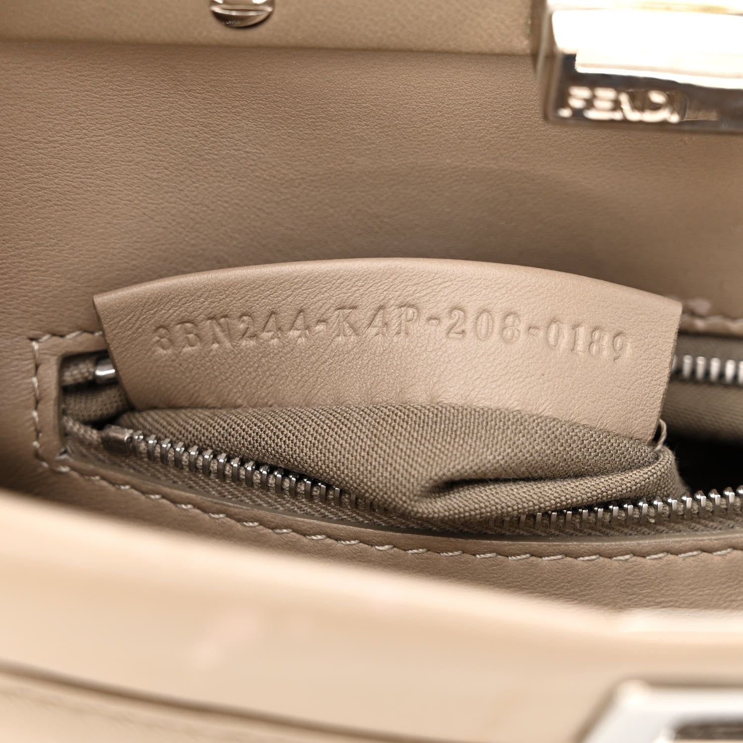 Fendi Nappa Mini Peekaboo Iconic Satchel Tortora 7 of 18