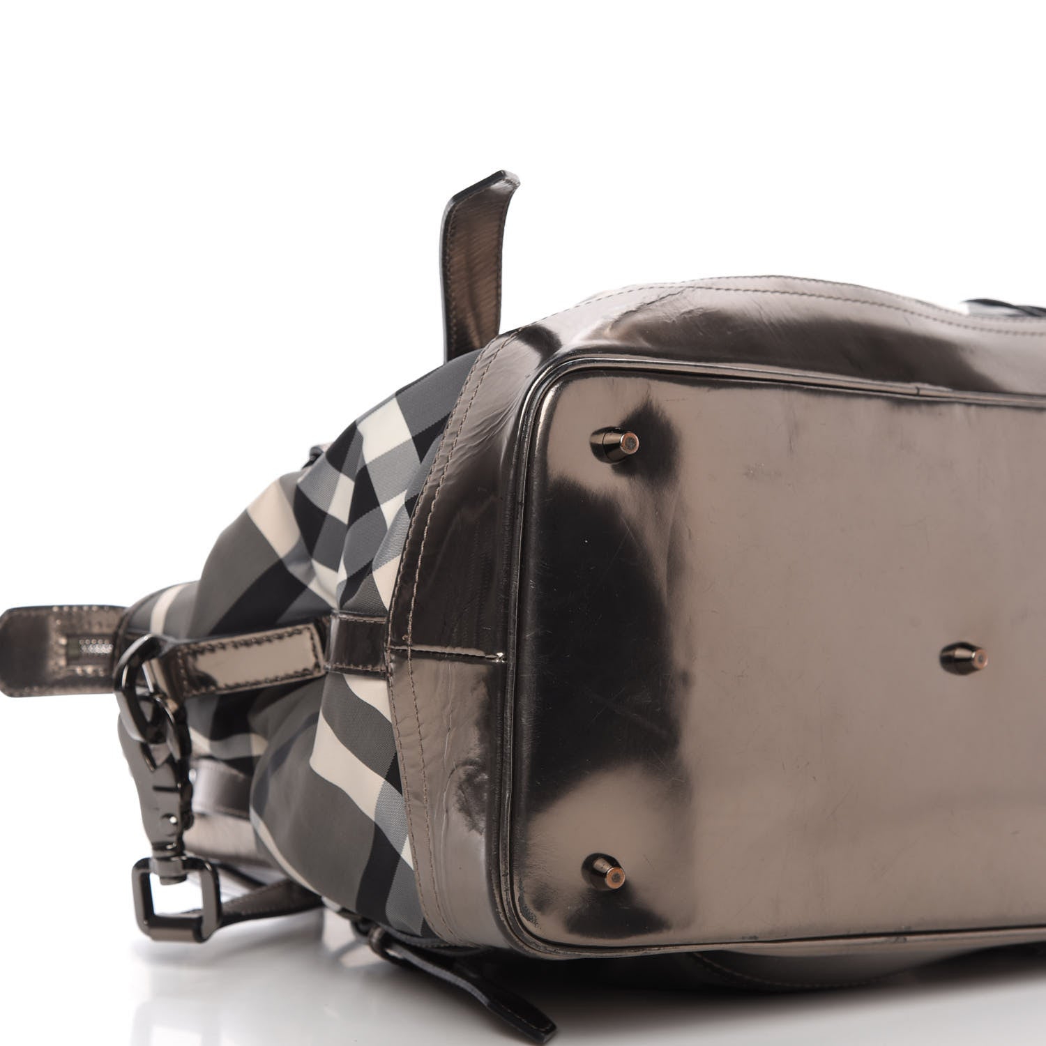 Burberry Calfskin Smoked Check Chain Strap Shoulder Bag 6 of 13
