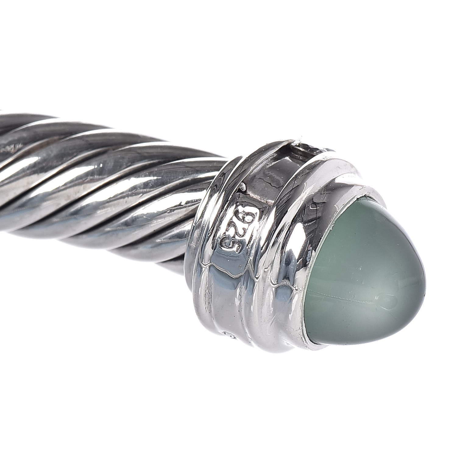David Yurman Sterling Silver Aqua Chalcedony 5mm Cable Classics Bracelet 5 of 5