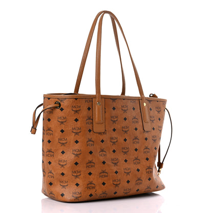 MCM Visetos Medium Liz Reversible Shopper Tote Cognac 4 of 21