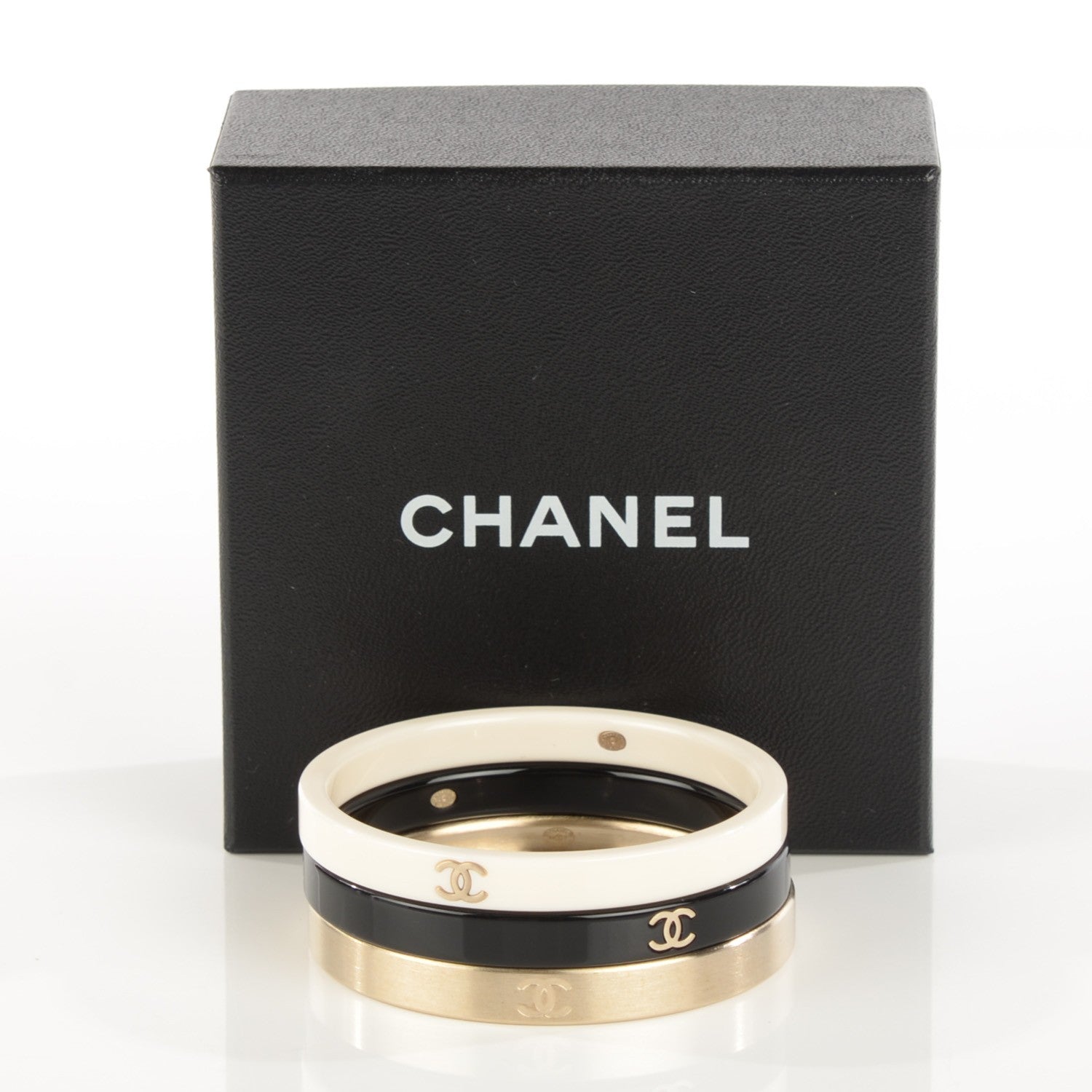 Chanel Resin Metal CC Bangle Set of 3 3 of 6