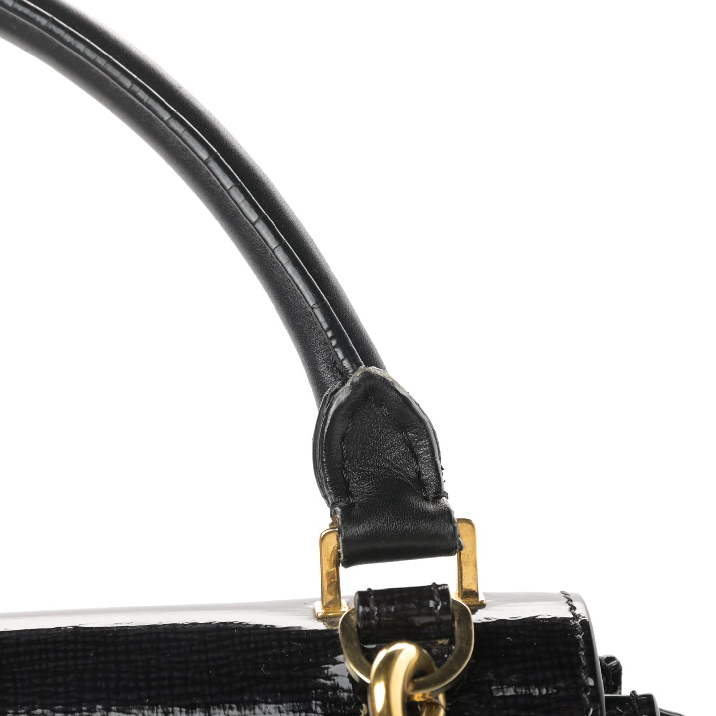 Patent Suede Medium Trapeze Black