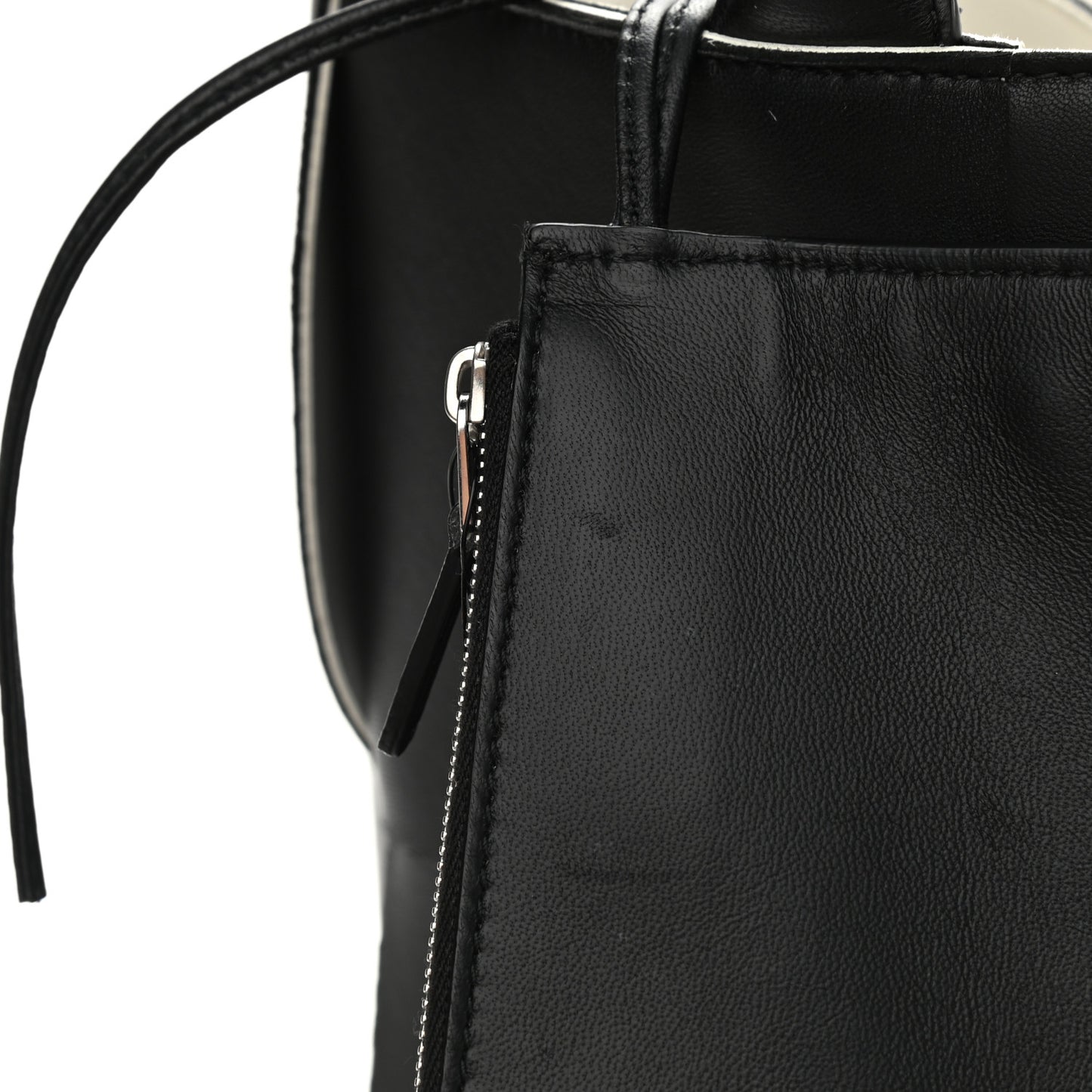 Nappa Maxi Intrecciato Arco Tote Black White
