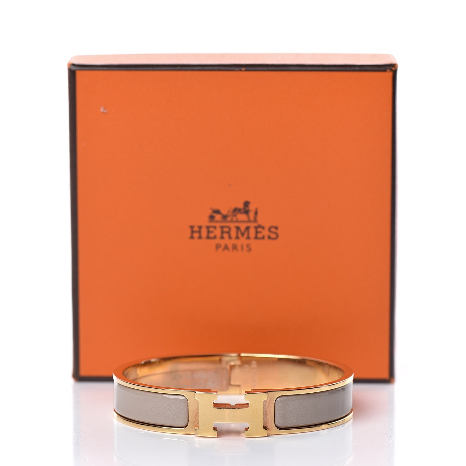 Hermes Enamel Narrow Clic Clac H Bracelet GM Marron Glace 5 of 5