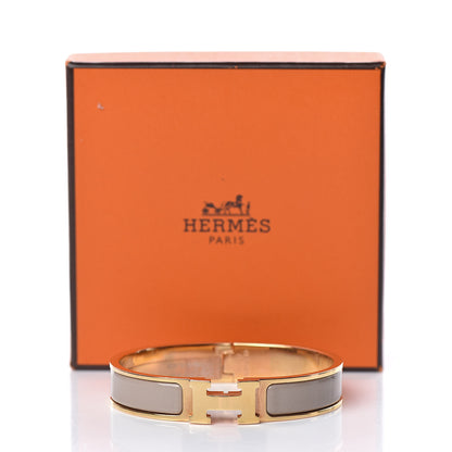 Hermes Enamel Narrow Clic Clac H Bracelet GM Marron Glace 5 of 5