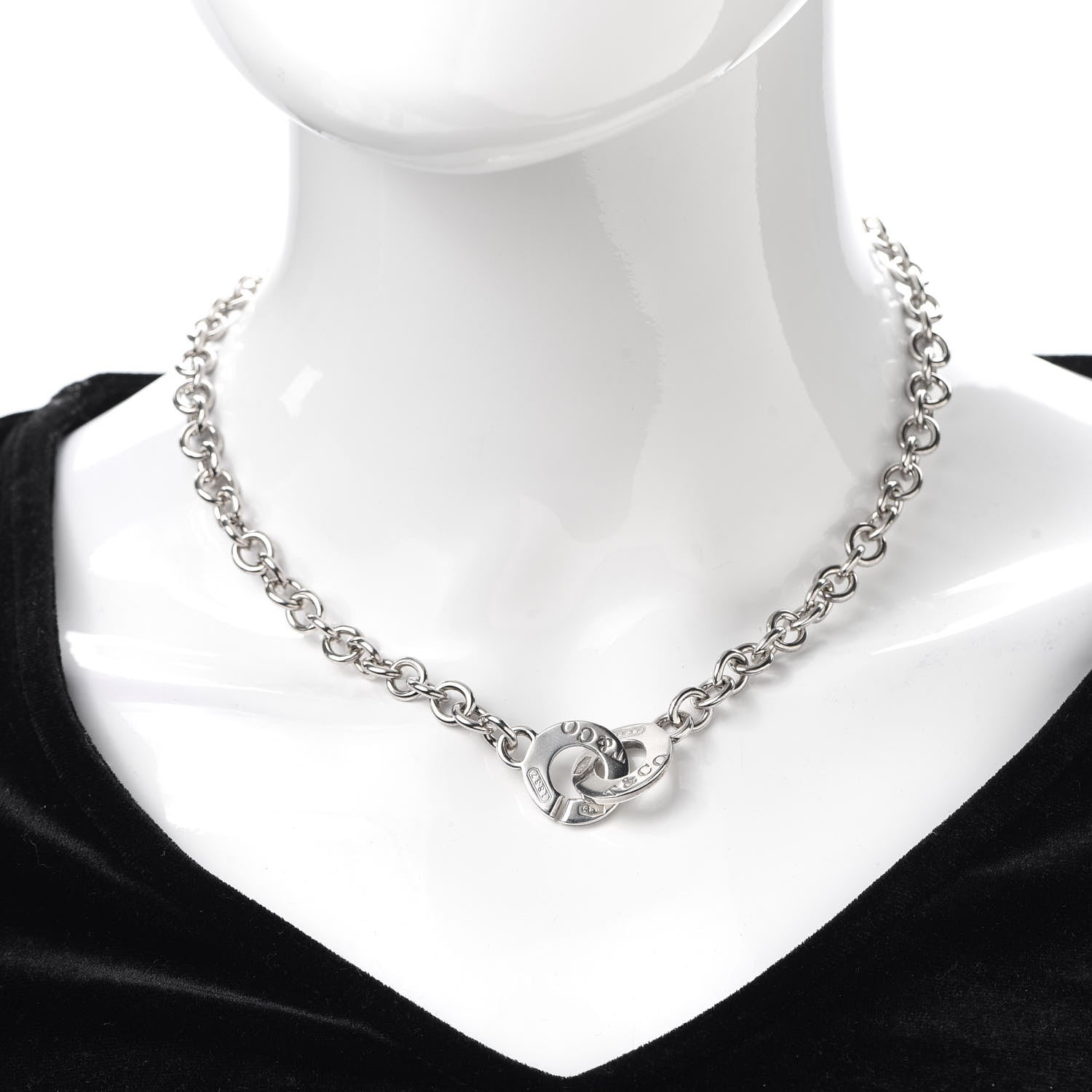 Tiffany Sterling Silver 1837 Circle Clasp Necklace 2 of 4