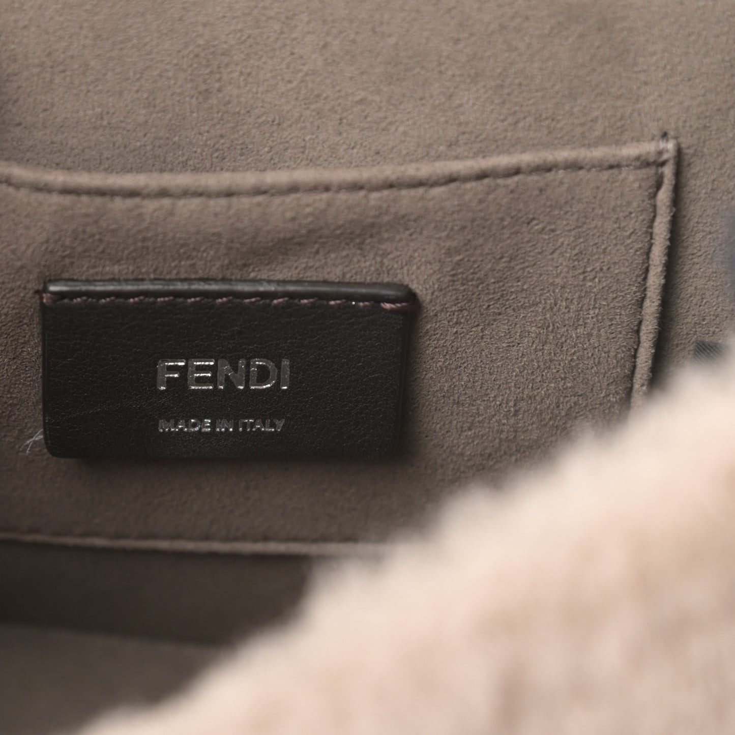 Shearling Vitello Century F is Fendi Small Kan I Shoulder Bag Pink Tortora Blue