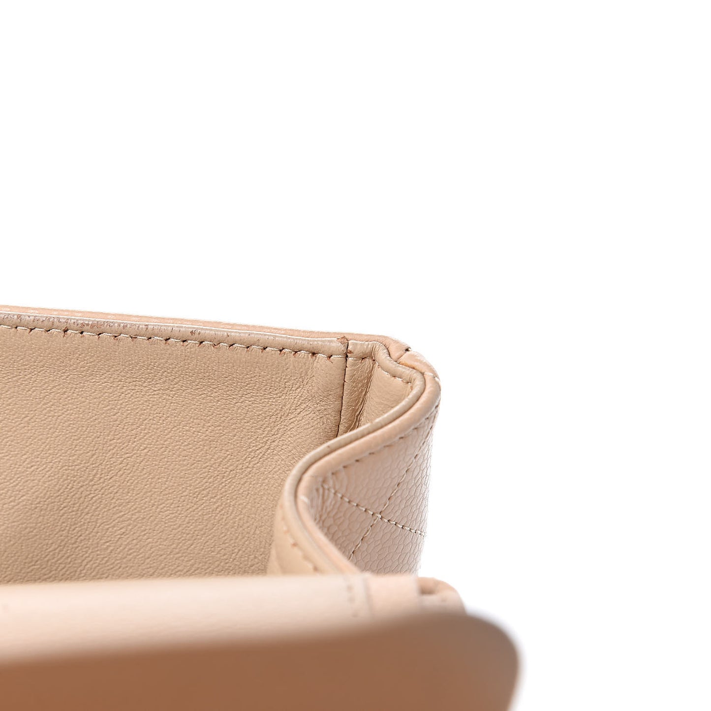 Caviar Quilted Jumbo Double Flap Beige Clair