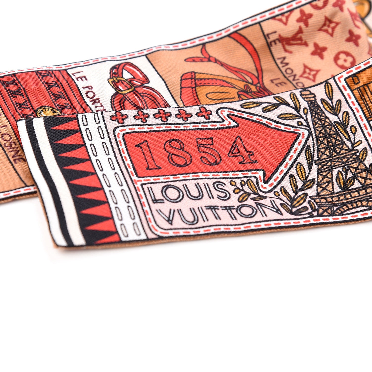 Louis Vuitton Silk Jeu De Louis BB Bandeau Beige 3 of 3