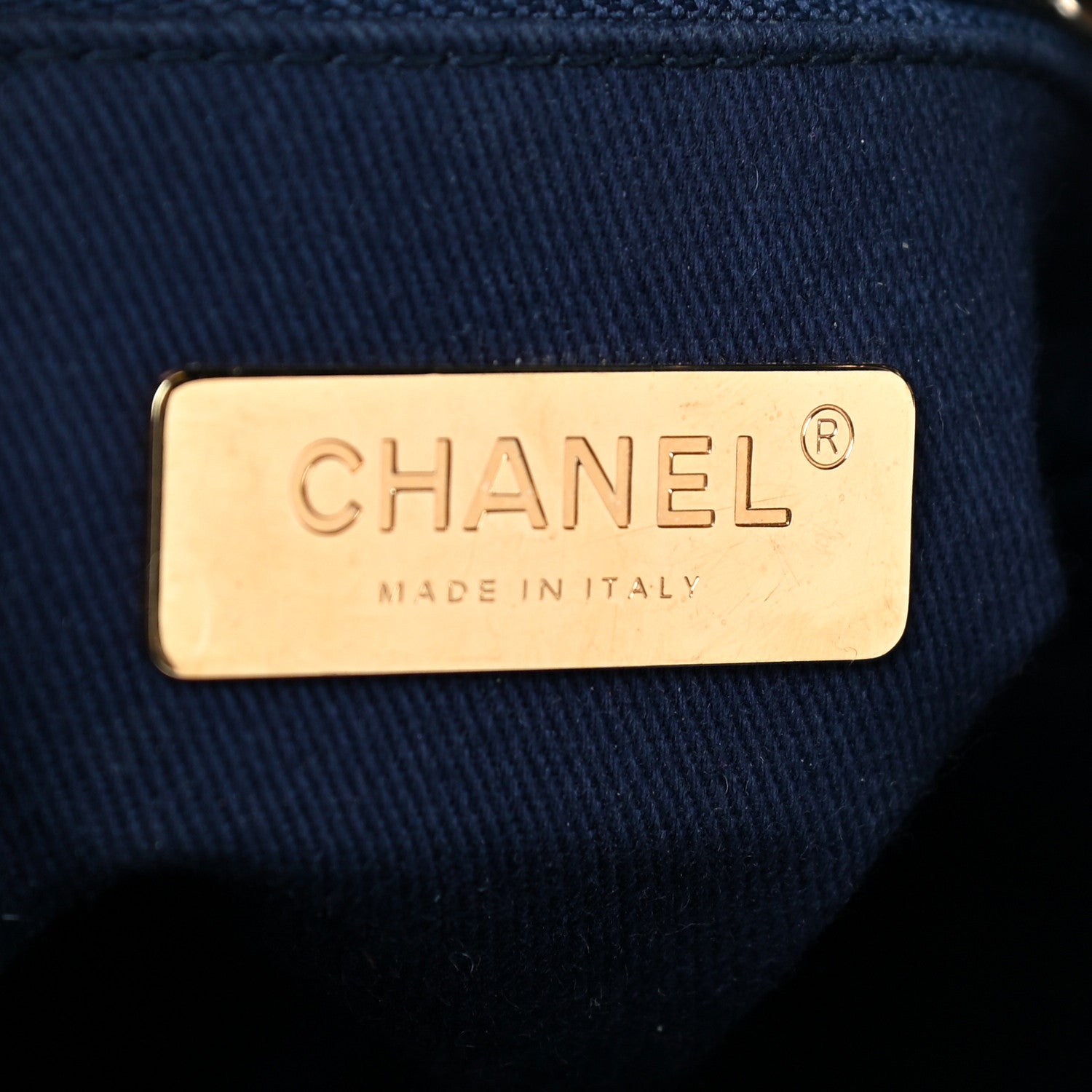 Chanel Grained Calfskin Stitched Small Drawstring Bag Navy 6 of 11