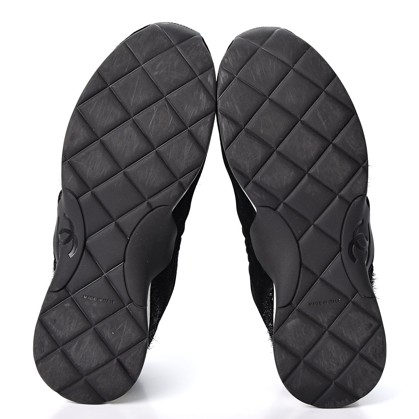 Stretch Fabric Velvet CC Sneakers 40.5 Black