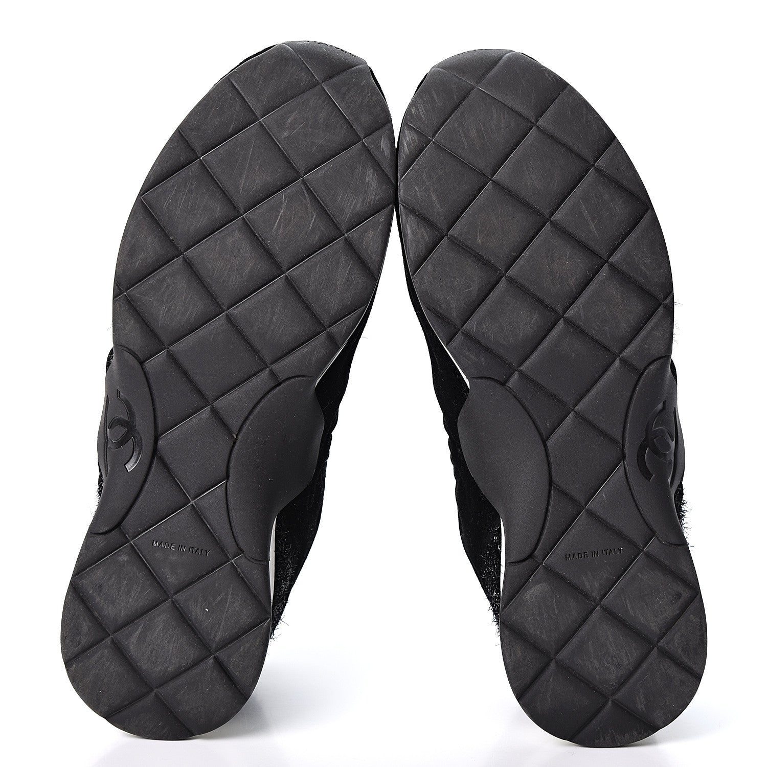 Chanel Stretch Fabric Velvet CC Sneakers 40.5 Black 6 of 10