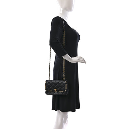Chanel Lambskin Enamel Strass Quilted Mini Paris Monaco Flap Black 2 of 12