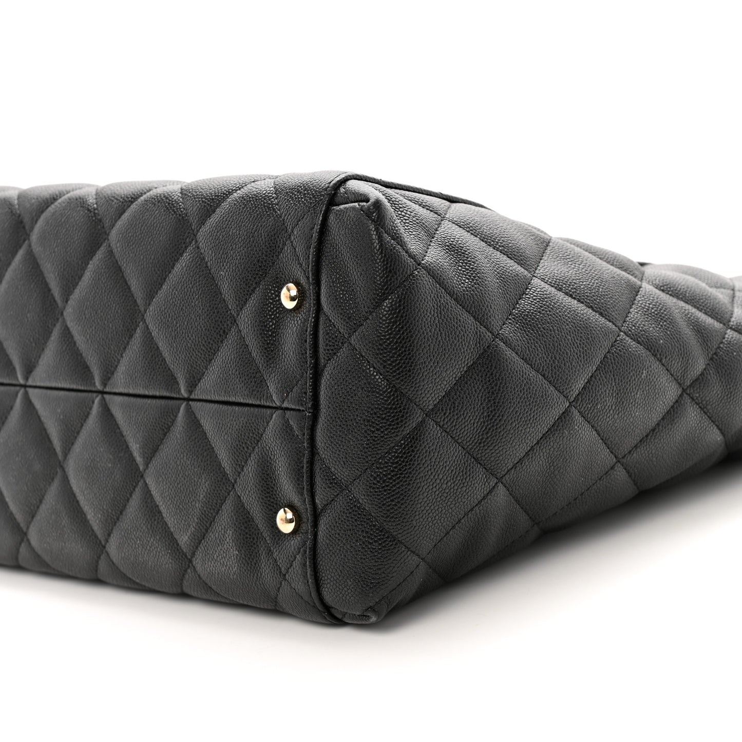 Caviar Quilted Large Shopping Tote Black