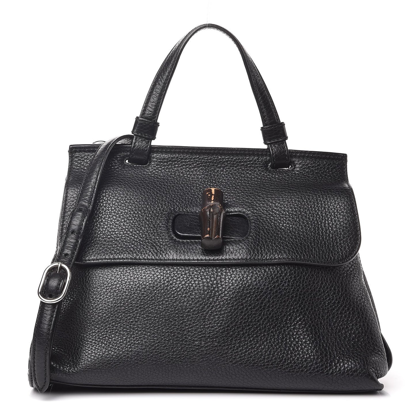 Cellarius Calfskin Small Bamboo Daily Top Handle Bag Black
