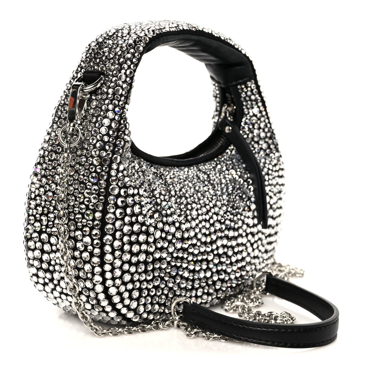 Crystal Silk Starlight Mini Wander Hobo Black