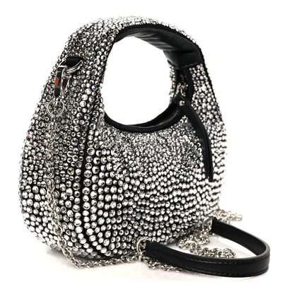 Miu Miu Crystal Silk Starlight Mini Wander Hobo Black 3 of 10