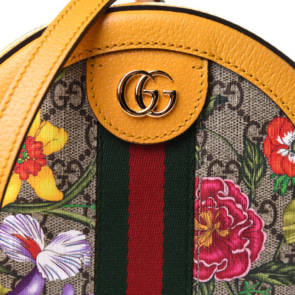Gucci GG Supreme Monogram Flora Web Mini Ophidia Round Shoulder Bag Beige Multicolor Crop 9 of 11