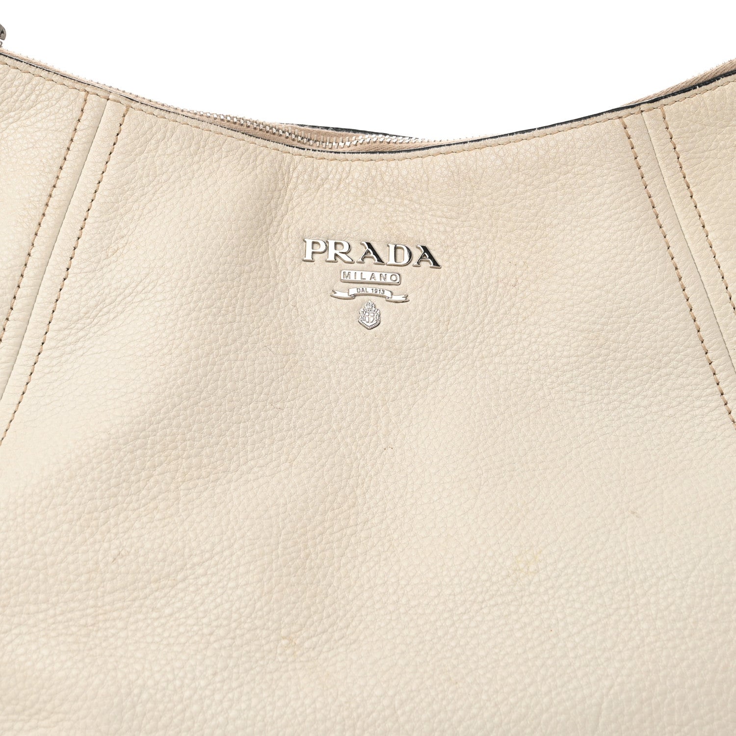 Prada Vitello Daino Hobo White 8 of 26
