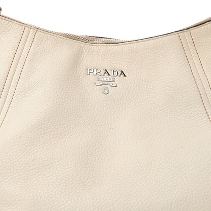 Prada Vitello Daino Hobo White 8 of 26