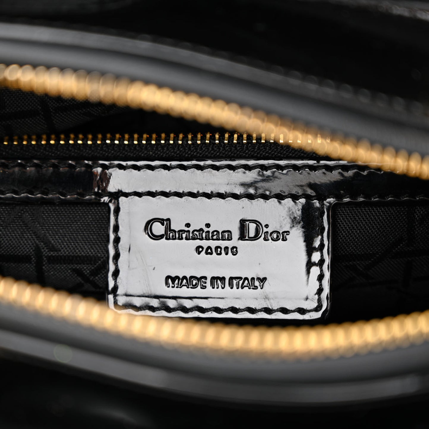 Patent Cannage Medium Lady Dior Black