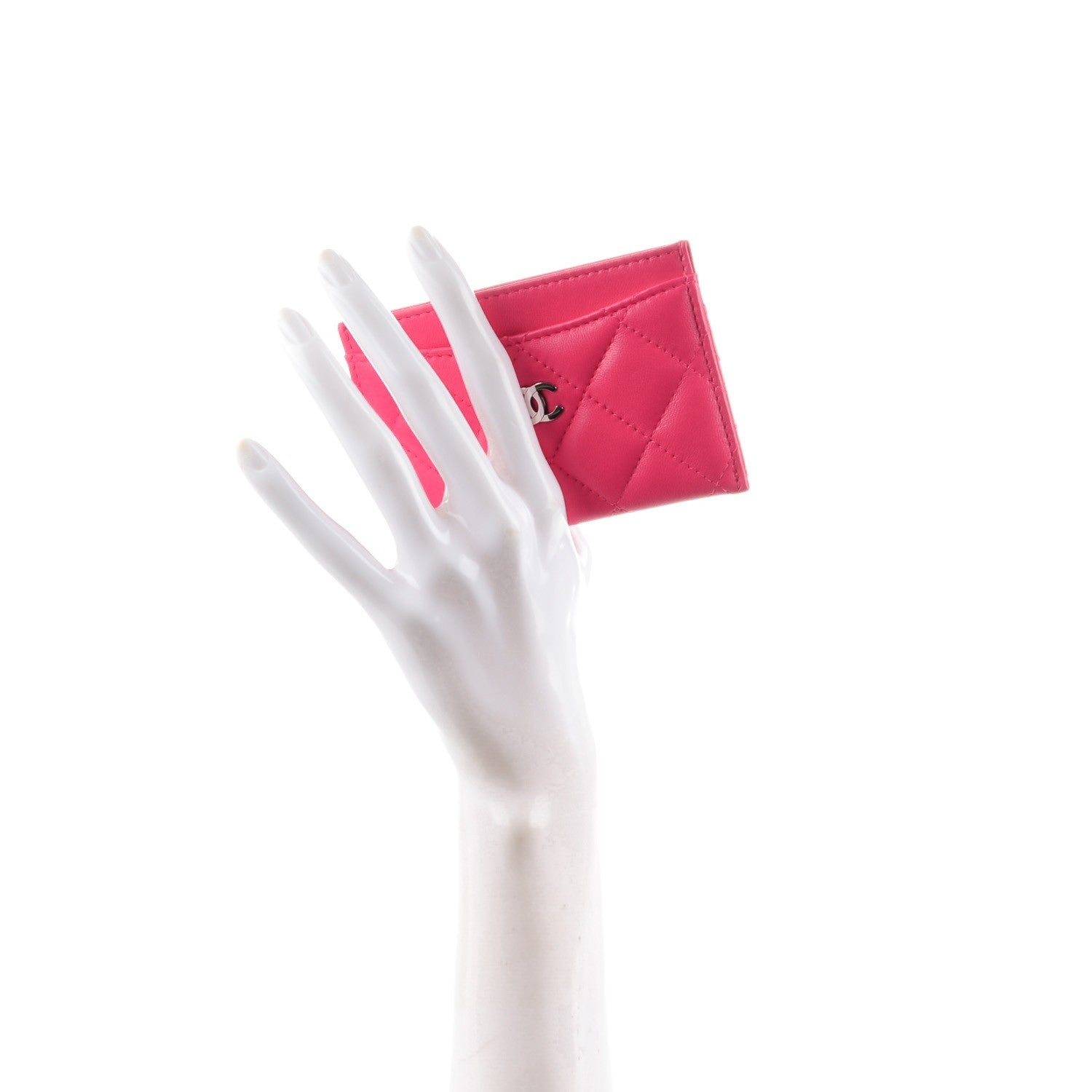 Chanel Lambskin Quilted Card Holder Fuchsia 2 of 8