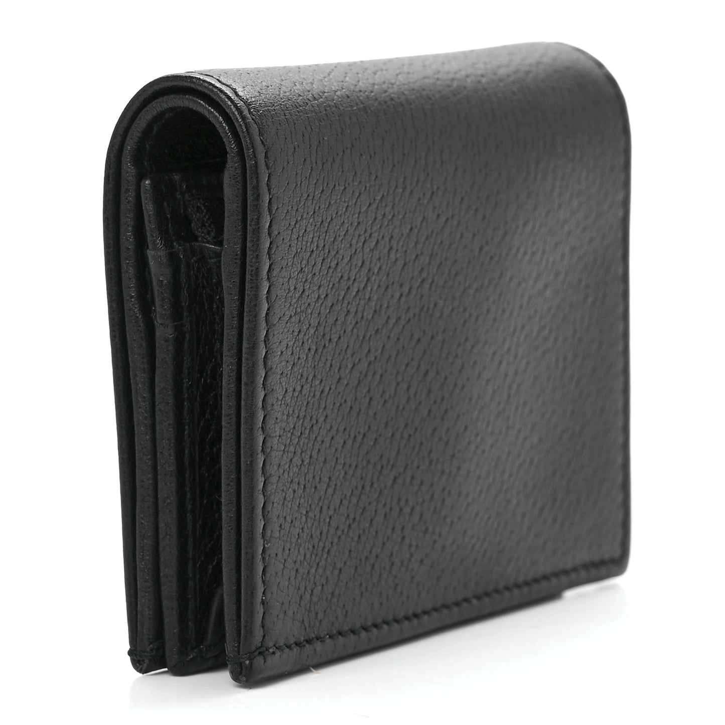 Calfskin Crystal Double G Card Case Black