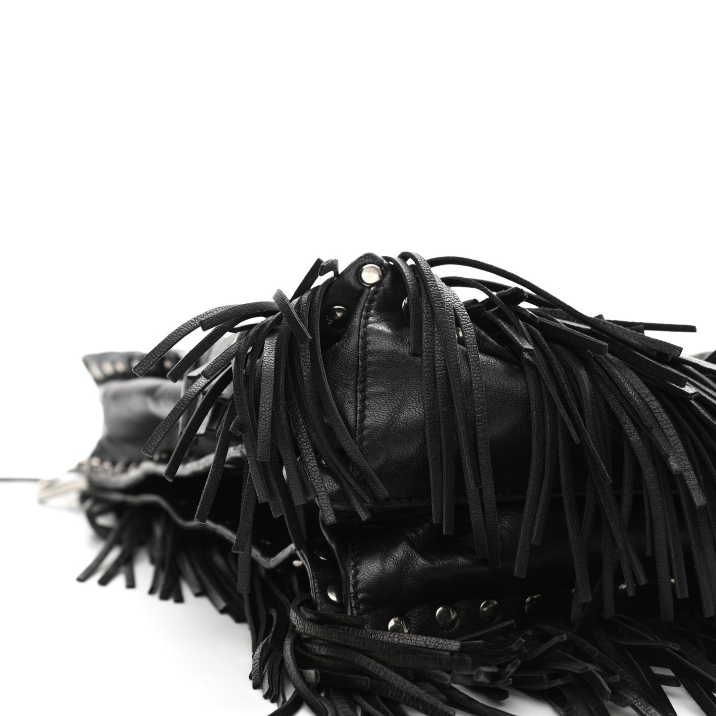 Nappa Fringe Tote Black
