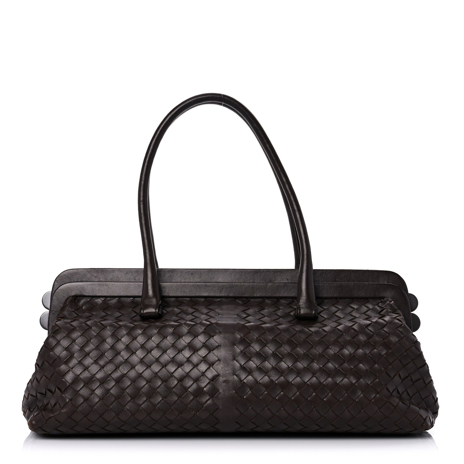 Bottega Veneta Nappa Intrecciato Frame Shoulder Bag Ebano 1 of 21