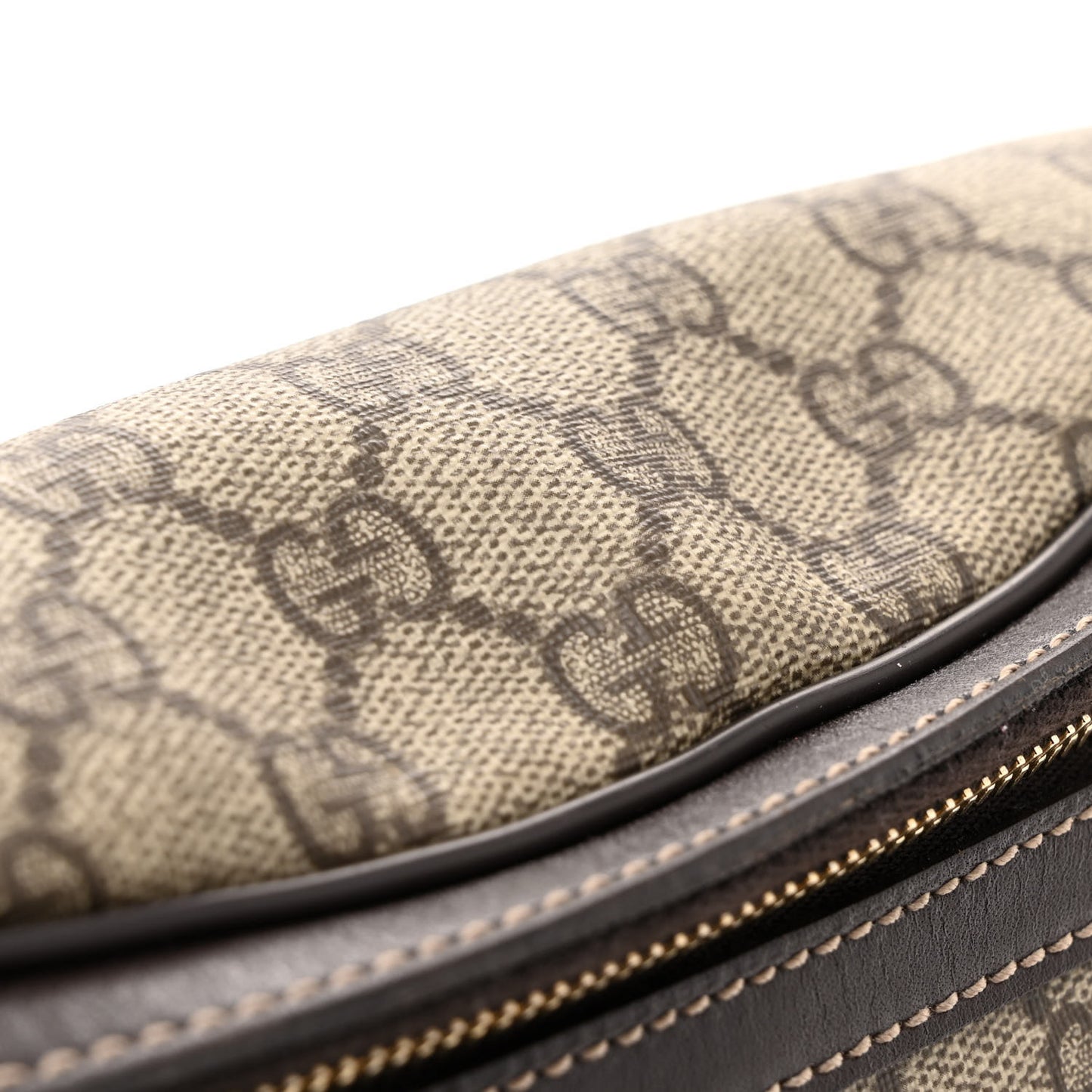 GG Supreme Monogram Belt Bag Dark Brown