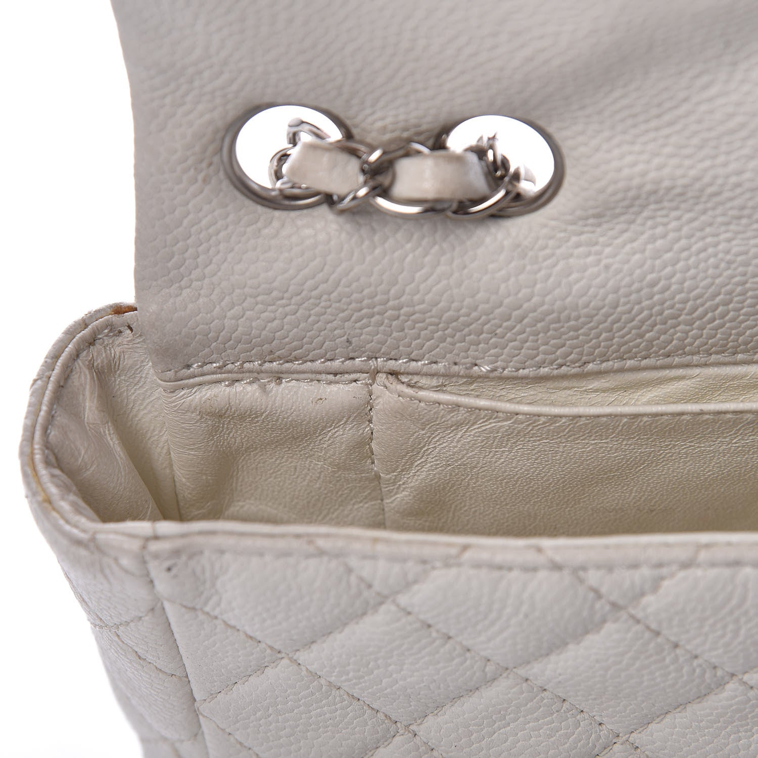 Chanel Soft Caviar Quilted East West Flap White 16 of 31