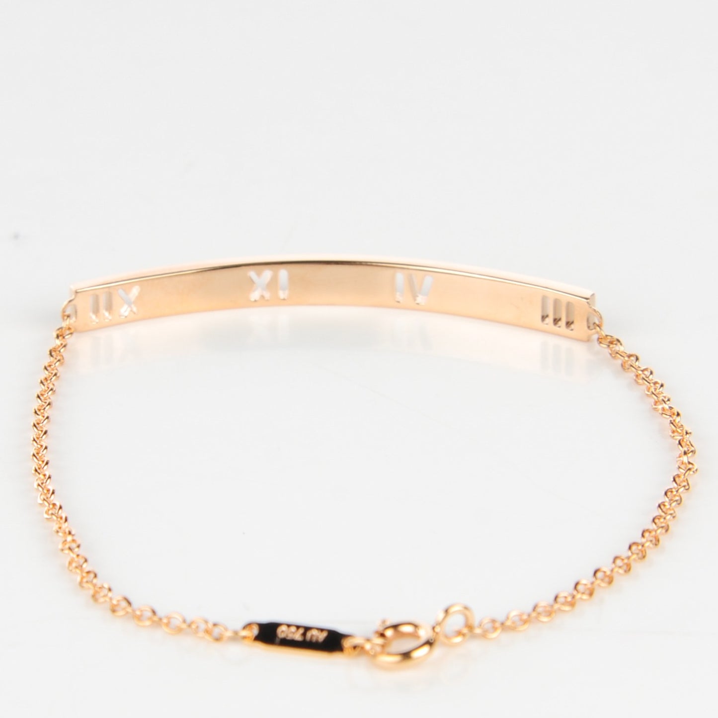 18K Rose Gold Diamond Atlas Bar Pierced Bracelet