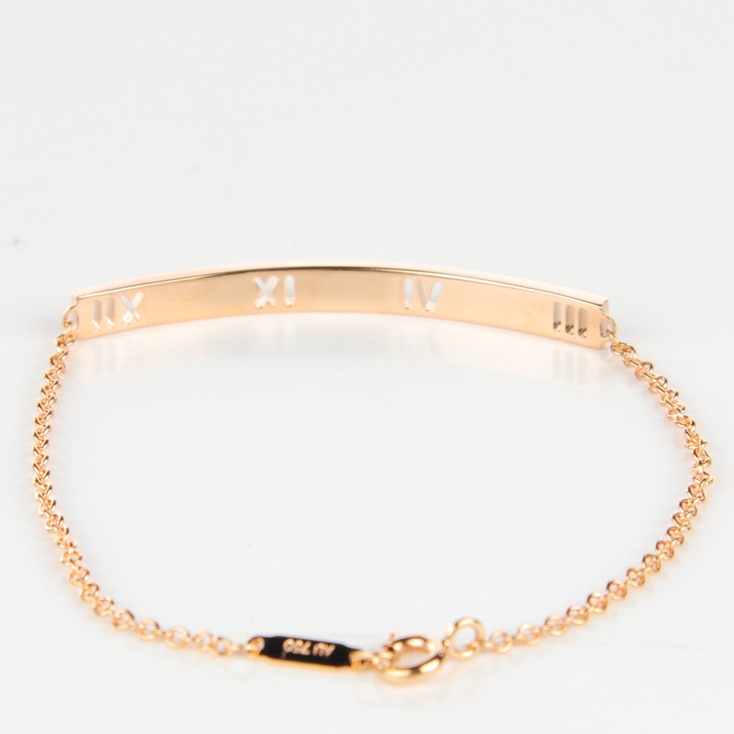 Tiffany 18K Rose Gold Diamond Atlas Bar Pierced Bracelet 3 of 6