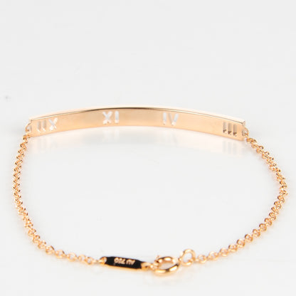 Tiffany 18K Rose Gold Diamond Atlas Bar Pierced Bracelet 3 of 6