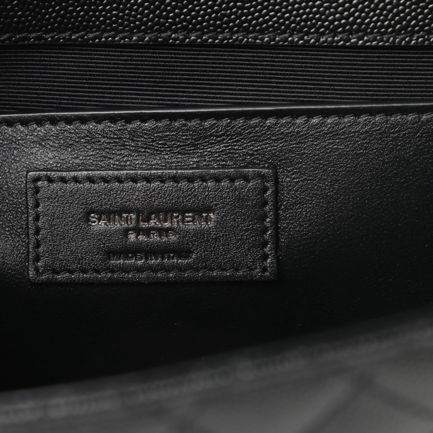 Grain De Poudre Textured Mixed Matelasse Triquilt Medium Monogram Satchel Black