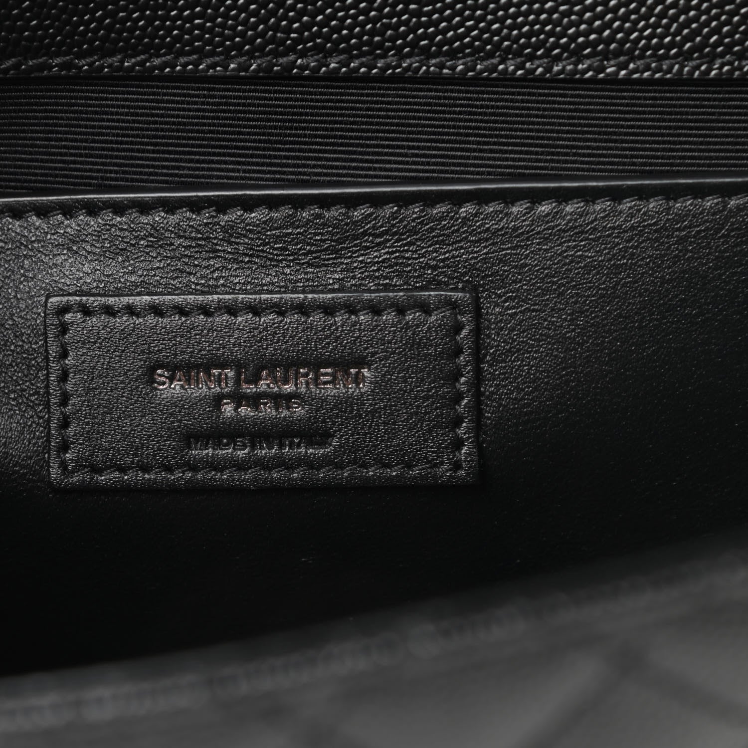 Saint Laurent Grain De Poudre Textured Mixed Matelasse Triquilt Medium Monogram Satchel Black 6 of 10