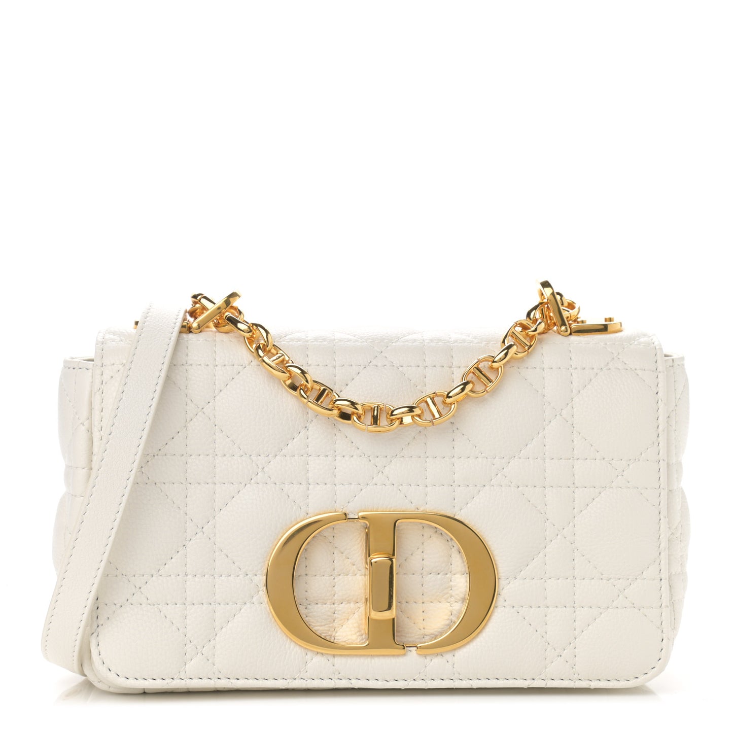 Lambskin Cannage Small Caro Bag Ivory