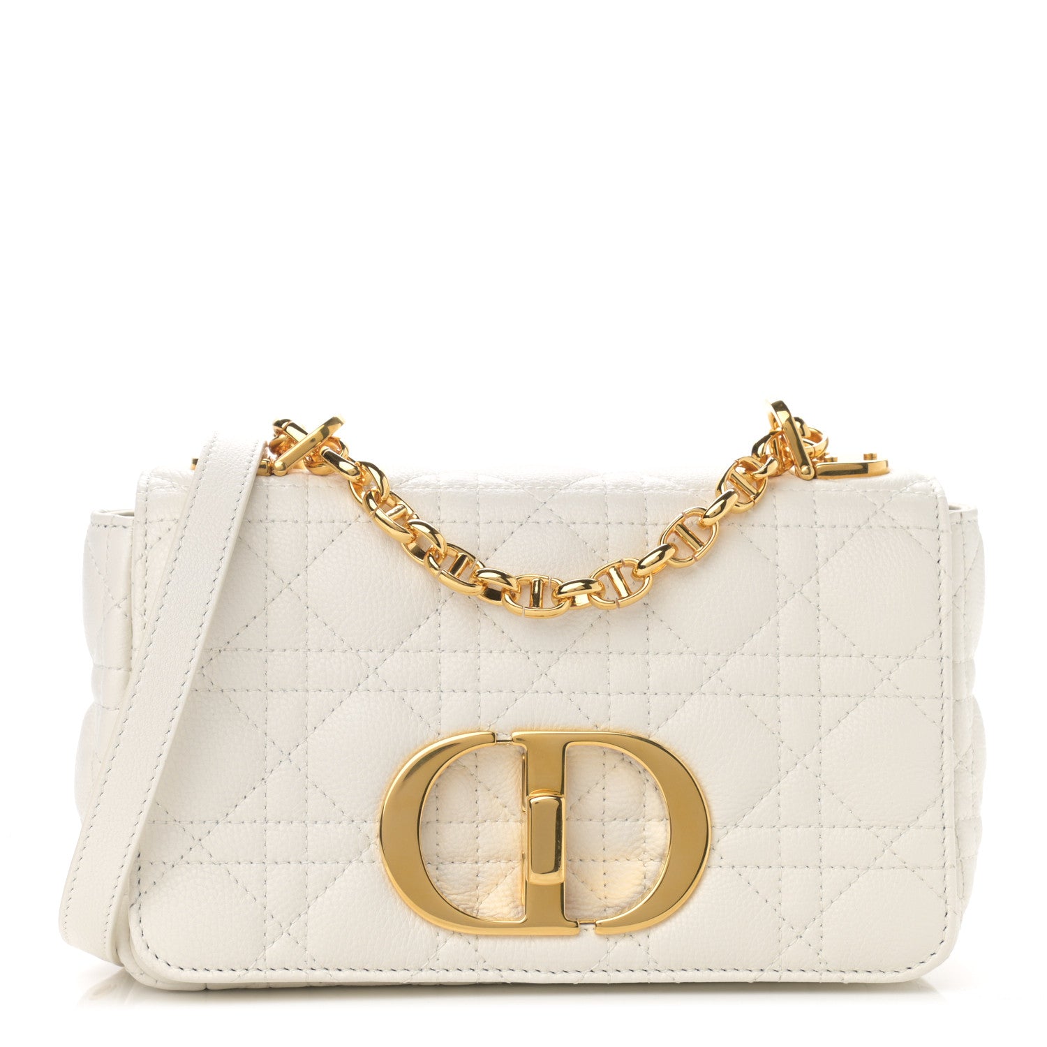 Christian Dior Lambskin Cannage Small Caro Bag Ivory 1 of 10