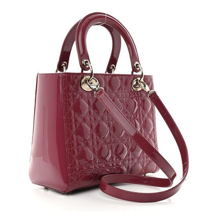 Christian Dior Patent Cannage Medium Lady Dior Dark Pink 3 of 16