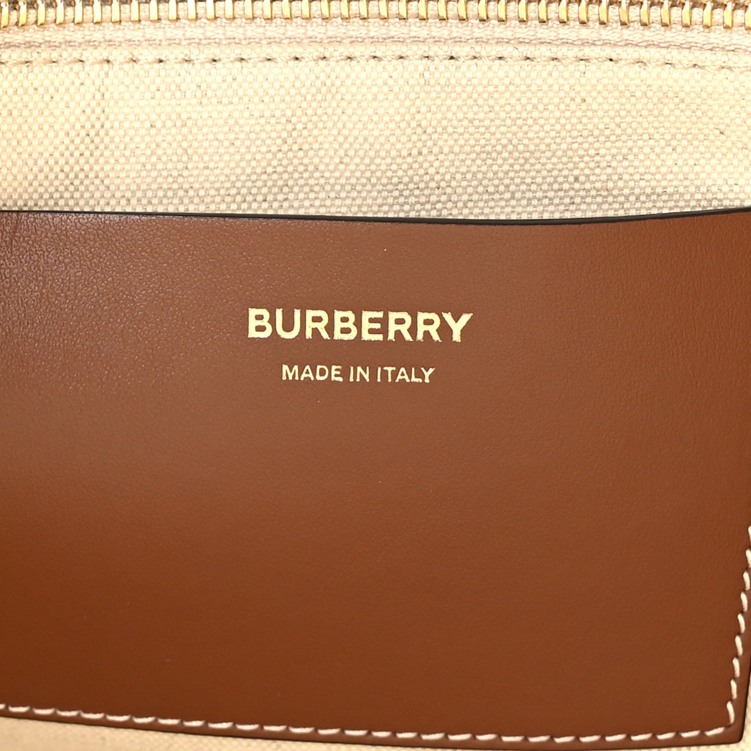 Burberry Canvas Smooth Calfskin Medium Two Tone Freya Tote Brown 6 of 11